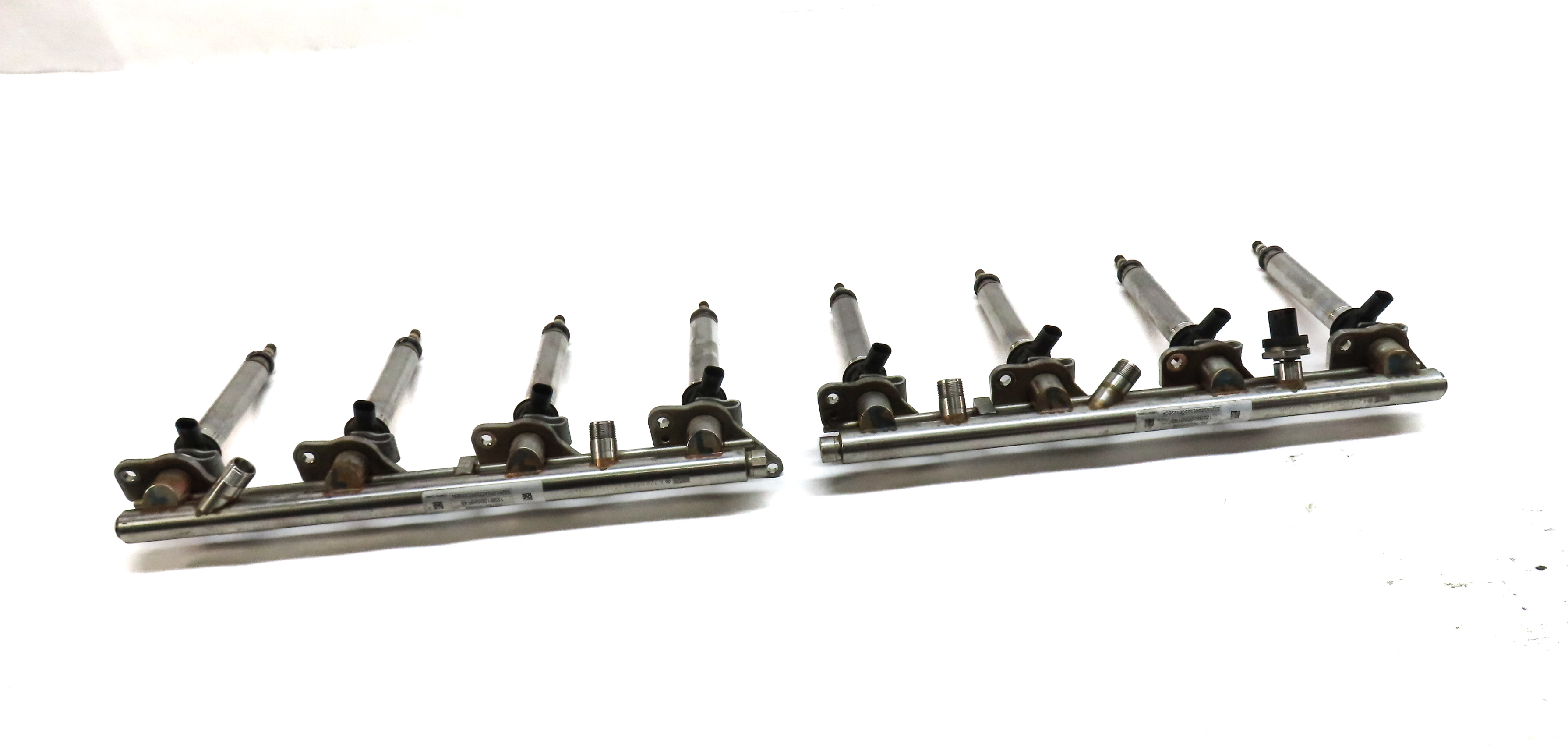 13 MERCEDES ML550 (W166) 4.6L (278.928) ENGINE FUEL INJECTOR SET/8 w/ FUEL RAILS — exact item pictured